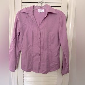 LOFT womens magenta button up shirt